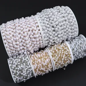 Cadena de perlas ABS rollo para fabricacion de joyas DIY collar pulsera pendiente abalorios