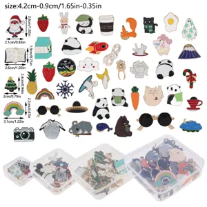 Cute Cartoon Animal Plant Alloy Enamel Brooch Set Mixed Style Cute Pins For Kids Women Fashion Jewelry Gift