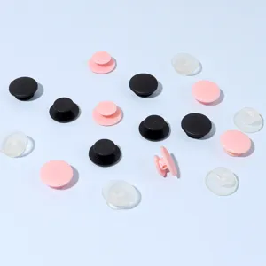 Botones de plástico para zuecos DIY y dijes de zapatos negro rosa transparente detalle