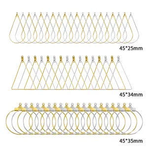 Boucles d'oreilles créoles DIY apprêts bijoux goutte triangle rond métal pièces lot
