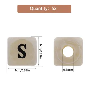 10mm wooden letter beads square alphabet beads natural wood diy jewelry making accessories