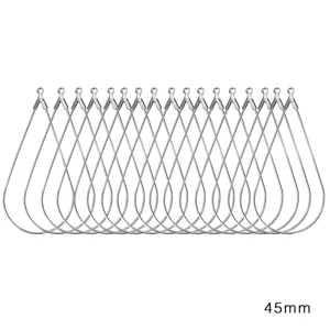 Boucles d'oreilles en métal argenté forme cintre accessoires de bijoux DIY 45mm