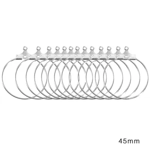30pcs Anneaux d'Oreille en Métal Forme Cintre 45mm Fournitures de Bijoux DIY Création