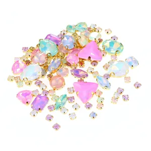 Mixed colorful claw rhinestones sew-on crystals for DIY garments crafts accessories