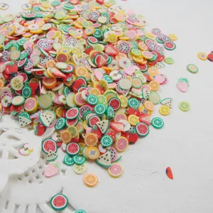 5mm fruit polymer clay slices for nail art DIY slime charms crafts colorful cute designs