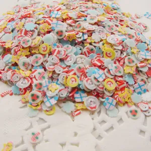 5mm Christmas Polymer Clay Slices Nail Art DIY Slime Charms Mixed Holiday Decors