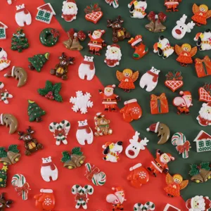 Christmas miniature resin flatbacks for dollhouse decoration and DIY craft accessories