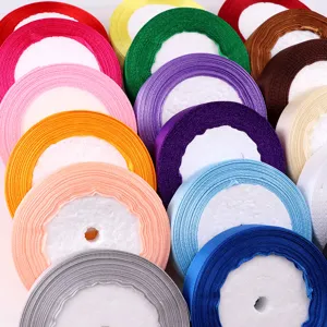 20mm 3/4 inch colorful satin ribbon rolls for gift wrapping, DIY crafts, and wedding party decor.