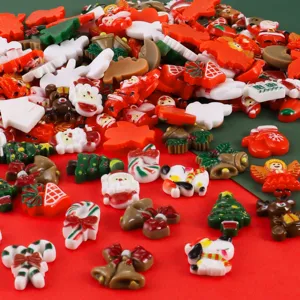 Christmas miniature resin charms flatback assortment for dollhouse DIY craft decoration.
