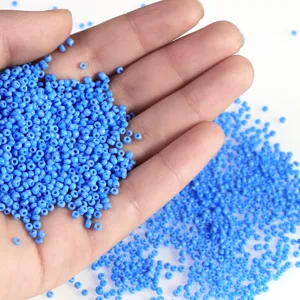 Blauwe rocailles kralen voor sieraden maken DIY handgemaakte 2mm glas kralen knutselbenodigdheden.