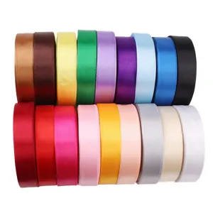 Colorful satin ribbons rolls 20mm wide for gift wrapping DIY crafts and wedding decoration