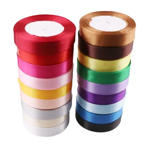 20mm 3/4 inch colorful satin ribbon rolls for gift wrapping wedding DIY sewing crafts and party decor