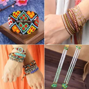 Handgemaakte rocailles kralen wrap armbanden en kwast oorbellen set voor DIY sieraden mode