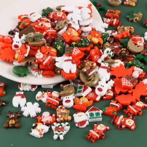 30pcs christmas miniature resin flatbacks for dollhouse diy craft holiday party decor