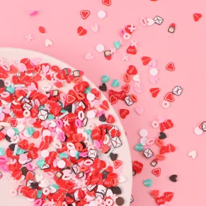 Polymer clay slices DIY nail art charms Valentine's Day party decorations bulk