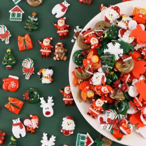 Christmas miniature resin charms detailed close-up shot for dollhouse DIY crafts decoration