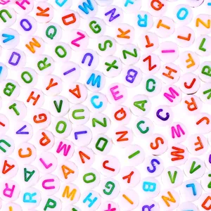 Colorful acrylic round alphabet letter beads for DIY handmade bracelets necklaces craft making.