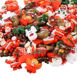Christmas miniature resin flatbacks charms assorted Santa snowman DIY craft accessories