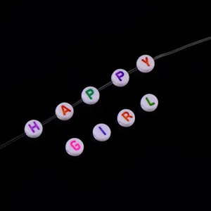 Colorful white round letter beads DIY handmade bracelet necklace crafting accessories material