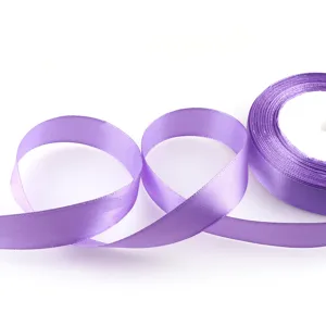 Purple satin ribbon 20mm polyester fabric strip for gift wrapping wedding DIY crafts