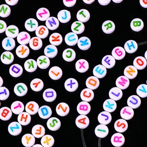 Colorful English letter beads DIY handmade bracelet necklace jewelry accessories 100pcs