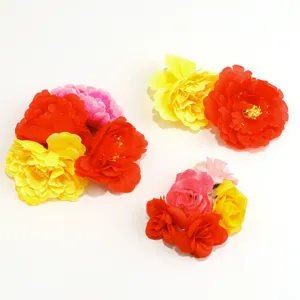 Artificial silk rose flower heads for DIY crafts, wedding decoration, and clothing accessories.