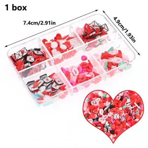 Valentine Polymer Clay Slices Mixed Heart Lips Letter Confetti DIY Nail Art Decals Wedding Party Craft Decorations