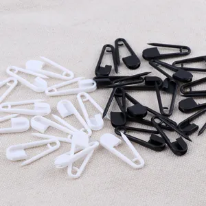 Epingles de surete en plastique pour vetements, noir et blanc vue detaillee