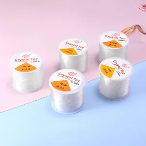 Hilo elástico de cristal transparente bobinas de 100m, ideal para hacer joyas de cuentas DIY.