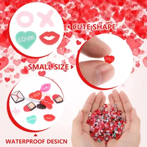 Polymer clay slices for nail art, DIY crafts, Valentine party decorations and sequins.