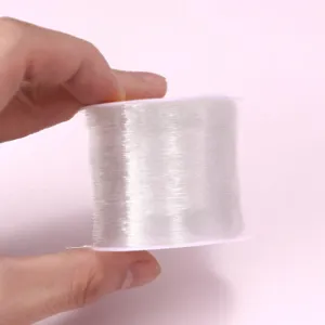 Hilo de cuentas de cristal elástico transparente 0.5-1mm para hacer pulseras de joyería DIY.