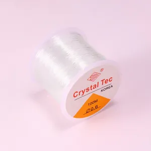 Hilo elástico de cristal transparente 100m 0.6mm para accesorios de fabricación de joyas diy