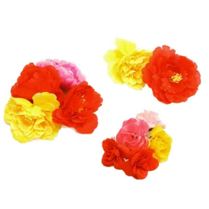 Artificial silk rose flower heads for DIY crafts, wedding garlands, and gift box decorations.