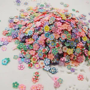 5mm polymer clay flower slices for nail art decoration and DIY craft projects colorful.
