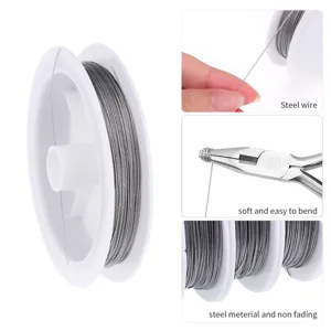 Edelstahl Draht Spule für DIY Schmuck Perlen, flexible Metall Faden Handwerk Draht Zubehör.