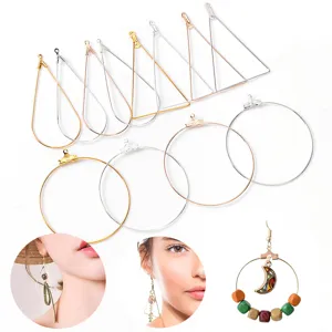 DIY Boucle d'Oreille Pendentif Cuivre Goutte d'Eau Triangle Créoles Doré Blanc Plaqué K Accessoires de Fabrication de Bijoux