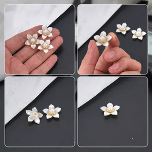DIY Perlen Strass Blumen Anhänger Zubehör für handgemachte Hochzeit Kopfschmuck Dekoration