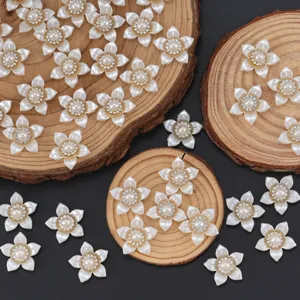Blumen Perle Strass DIY Knöpfe Handwerk Zubehör für Braut Fächer Hüte Taschen Dekoration