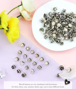 Mini anti-exposure brooch buttons, decorative pearl enamel pins for shirts and sweaters.
