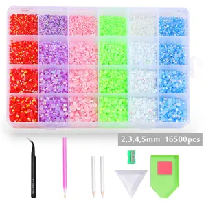 Flache Harz Jelly Strasssteine Nagelkunst DIY Dekorationsset Mit Aufbewahrungsbox Und Professionellen Werkzeugen Mehrfarbig