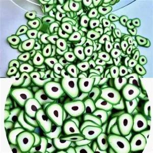 5mm avocado polymer clay slices for nail art DIY and phone case decoration crafts