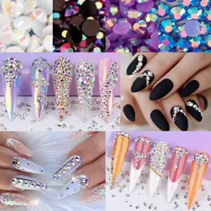 Harz-Gelee-Strasssteine flache Rückseite und Nail Art Dekorationen Detail-Anzeige.
