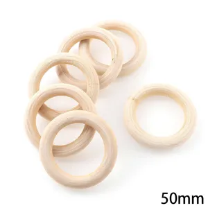 Anneaux en bois non finis 50mm cercles en bois naturel pour bricolage rideaux sac main