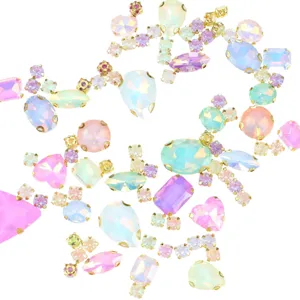 130pcs colorful sewing claw rhinestones crystal glass DIY garment accessories for clothing decor
