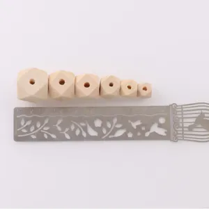 Perles facettees en bois naturel non peintes perles intercalaires DIY pour bijouxarts.