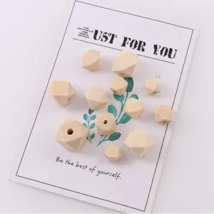 Perles en bois naturelles perles géométriques DIY perles en vrac artisanat accessoires