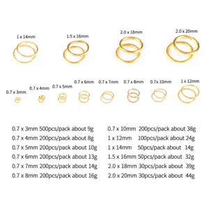 Kit assortimento anellini di congiunzione dorati fai da te per bracciali collane creazione gioielli