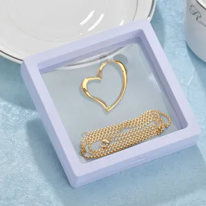 Clear PE Film Floating Jewelry Display Box Transparent Storage Case For Necklace Bracelet Ring