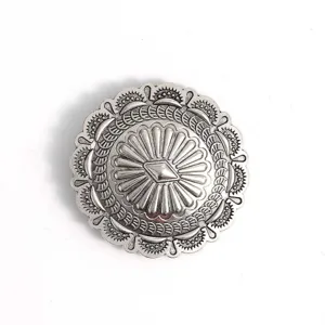 Fibbia Per Cintura A Grande Piastra Intagliata In Metallo Stile Bohemien Floreale Rotondo Accessori Per Cintura Unisex