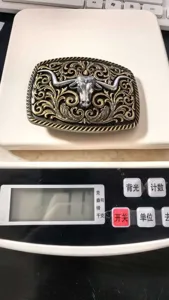 Vintage Western Longhorn Bull Head Metal Belt Buckle Relief Heavy Duty Design 71g